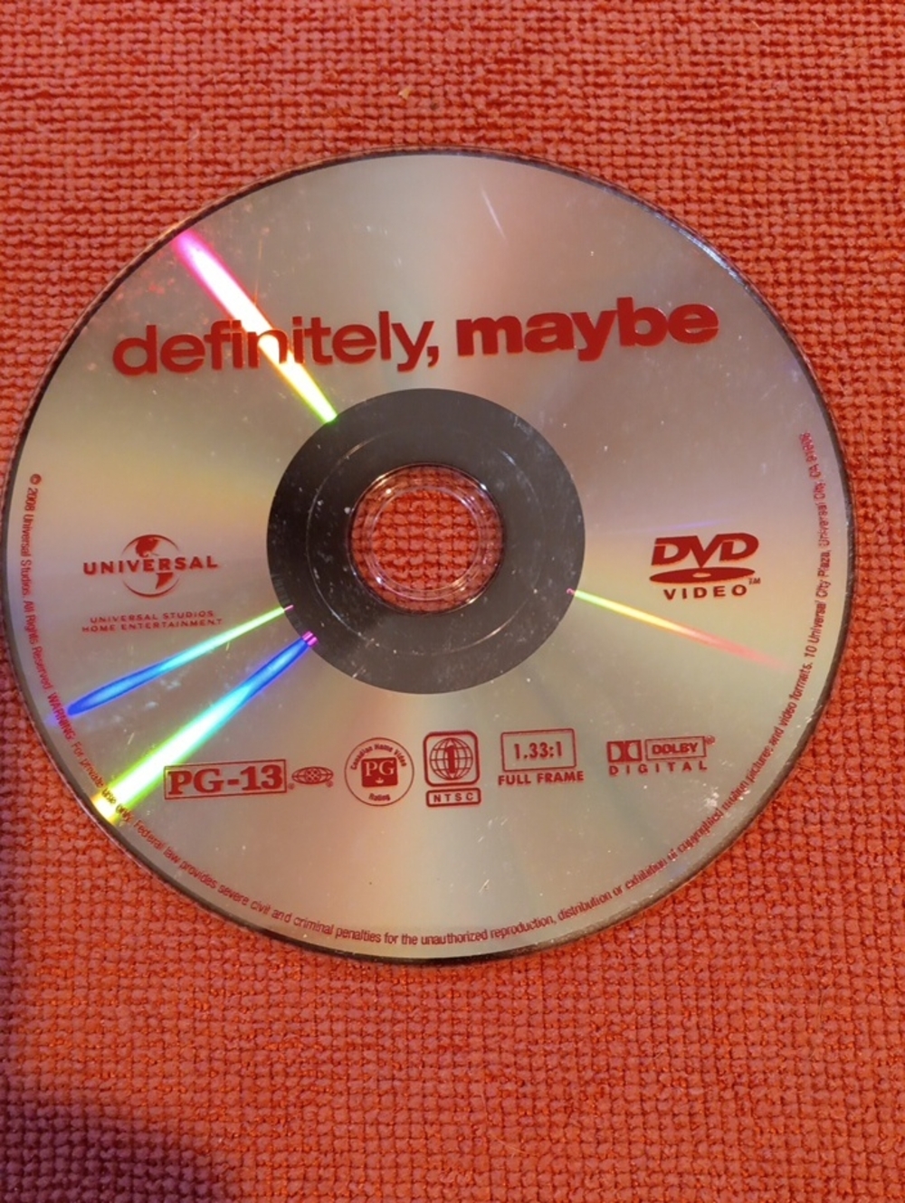 2/$8 Definitely, Maybe DVD *NO CASE*